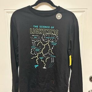 Black Long Sleeve Kids Science of Lightning Tee